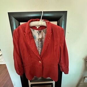 Knox Rose Brick-Red Single-Button Blazer